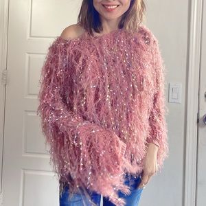 COPY - 078 Fuzzy Confetti Oversized Sweater Top